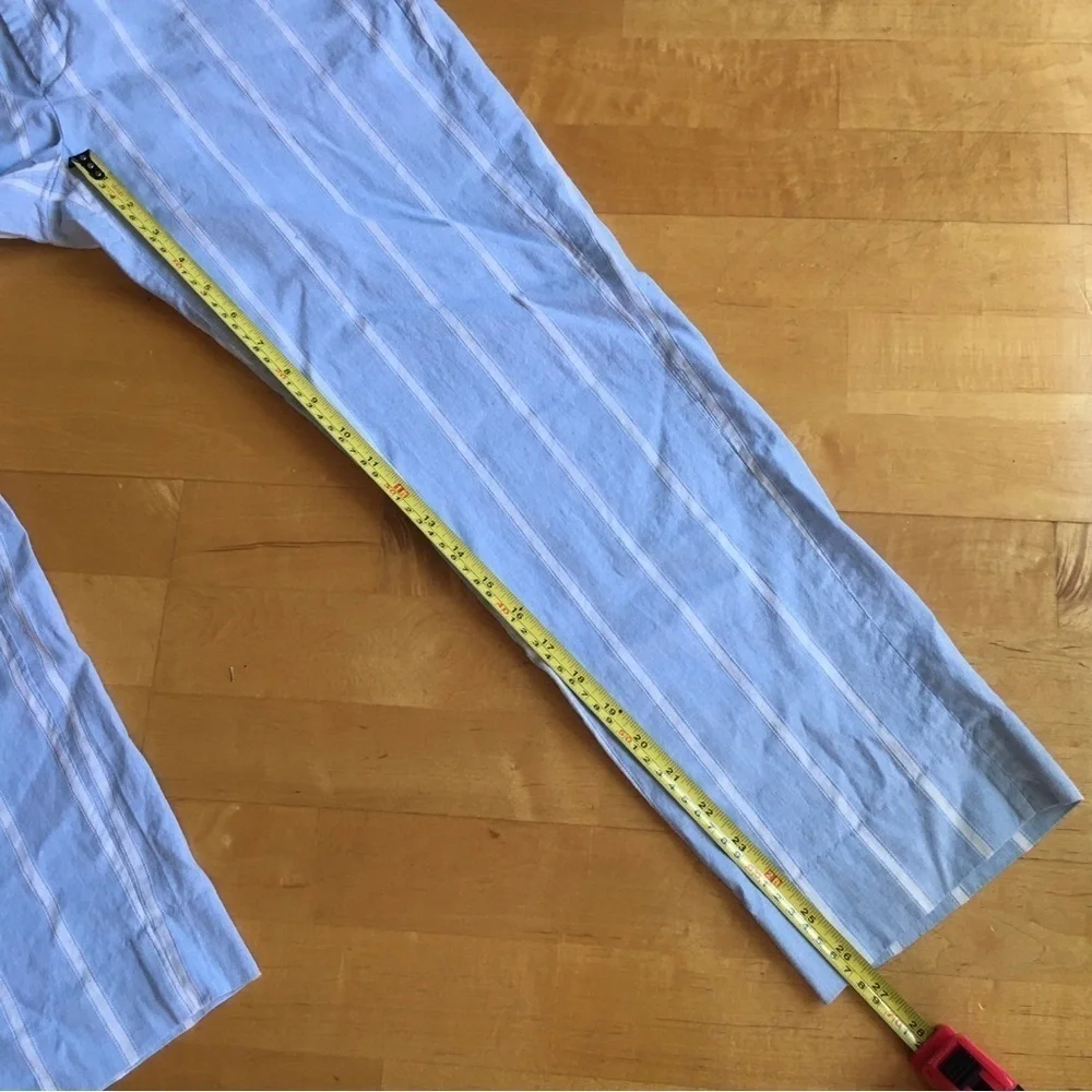Banana Republic “Avery” Striped, Cropped, Wide Leg Capri, Blue, White, Size 6